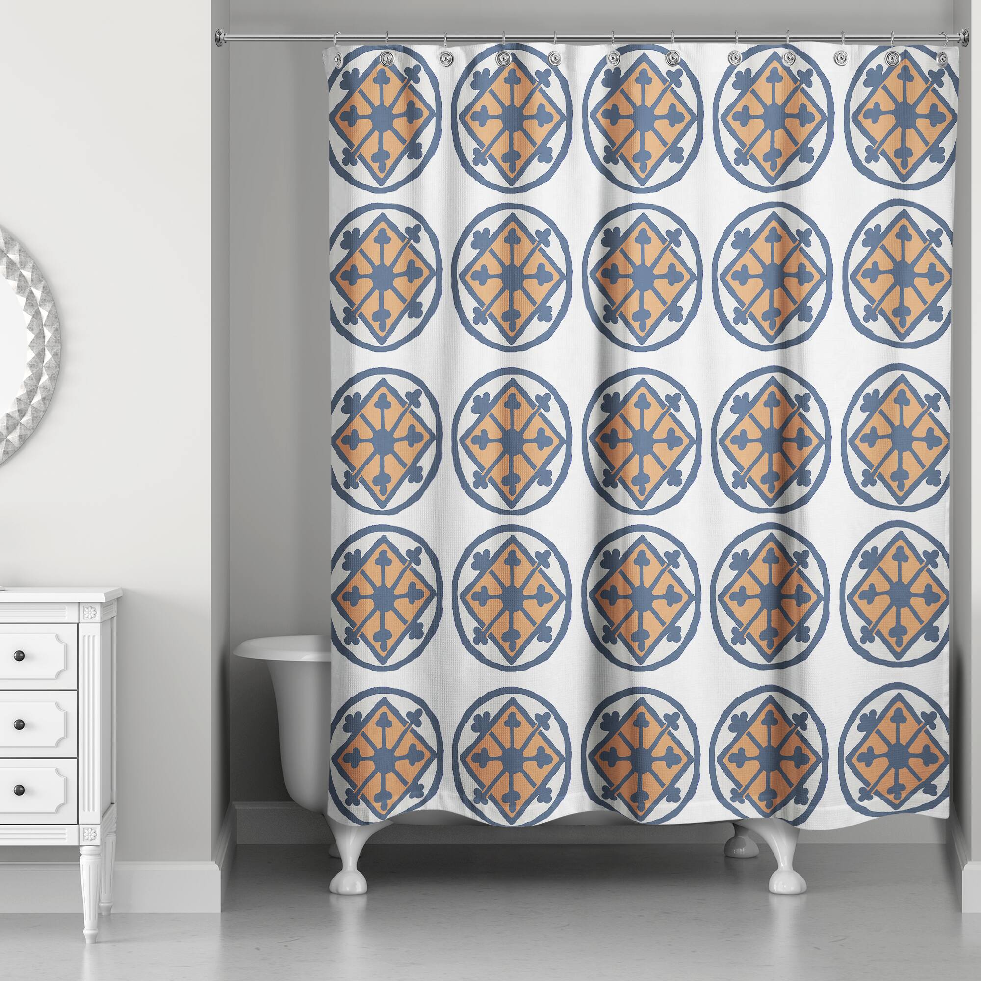 Colorful Tile 71" x 74" Shower Curtain